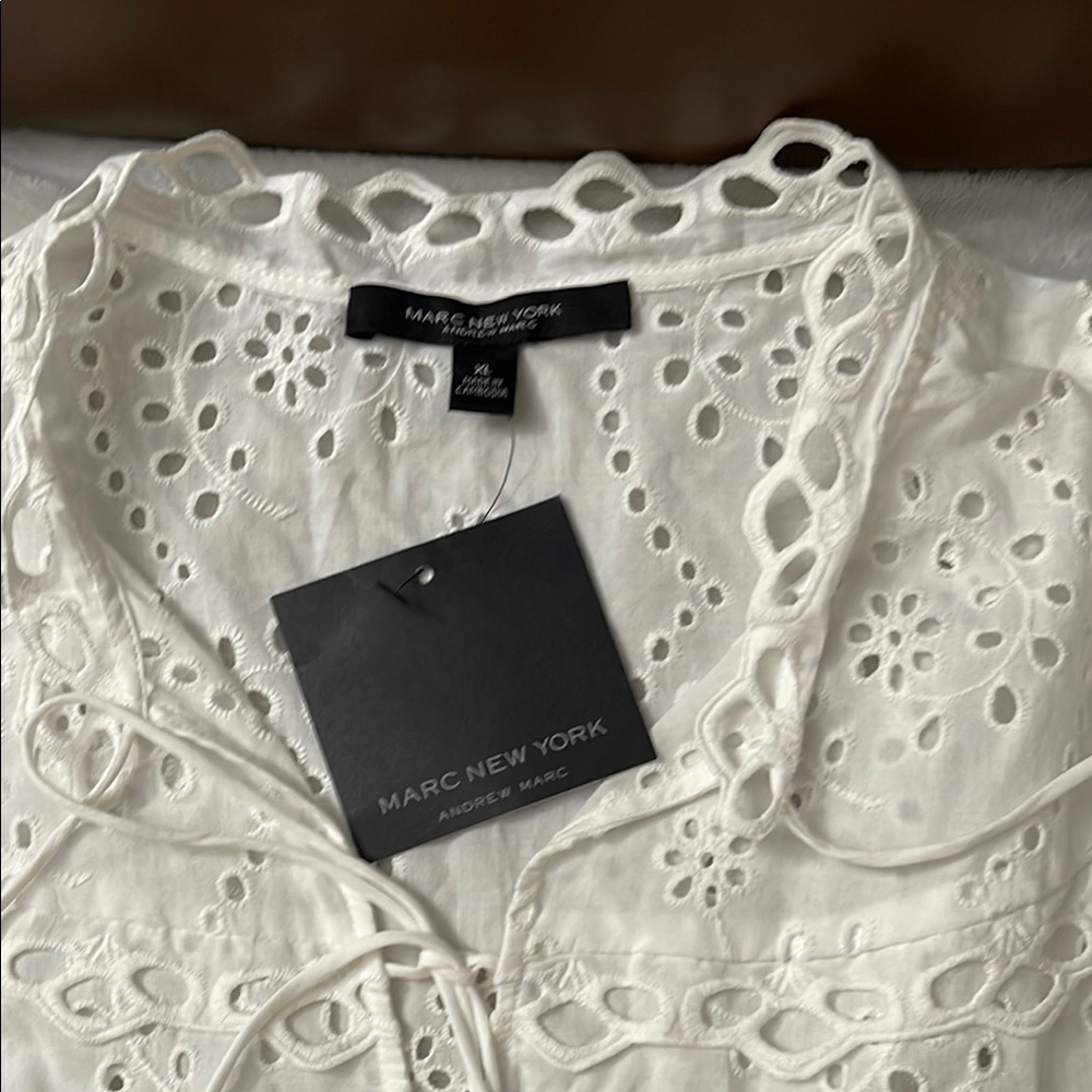Marc New York Ivory Eyelet Top